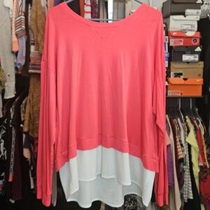 Calvin Klein Coral and White Sweatshirt